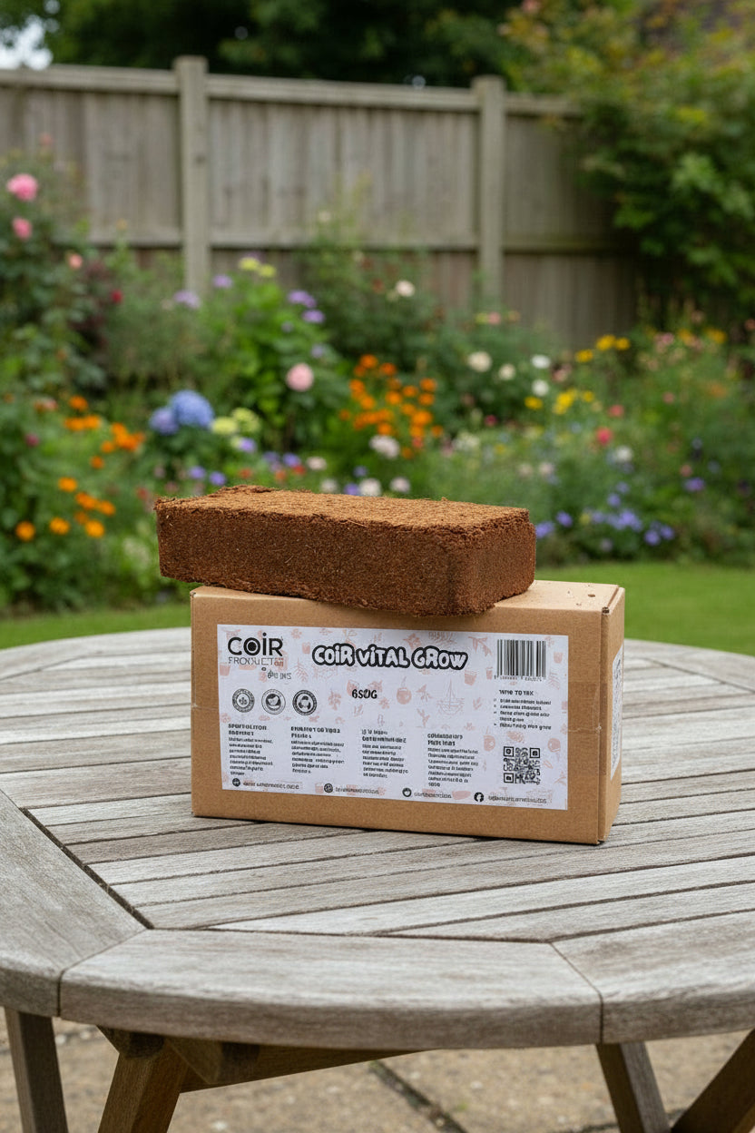 Coir Products Vital Grow 650g Compressed Block Potting Compost Mix