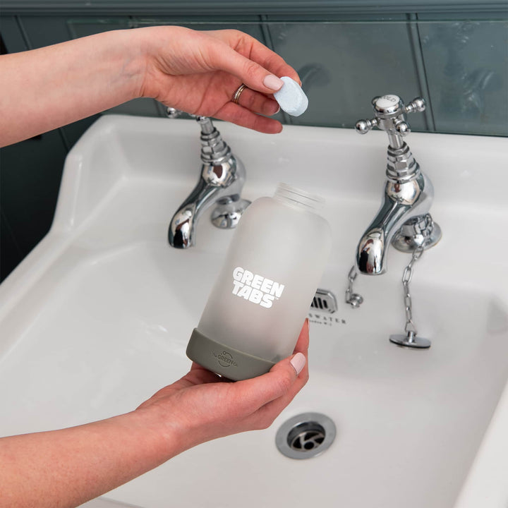 The Green Co GreenTabs™ Citrus And Mint Foaming Hand Soap Starter Kit With Muted Olive Dispenser