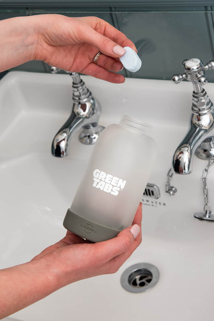 The Green Co GreenTabs™ Rosemary And Eucalyptus Foaming Hand Soap Starter Kit With Dusty Blue Dispenser