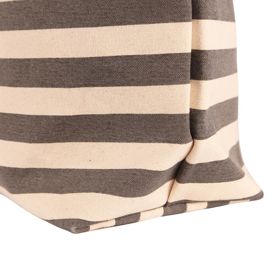 Large Striped Canvas Tote Beach Bag