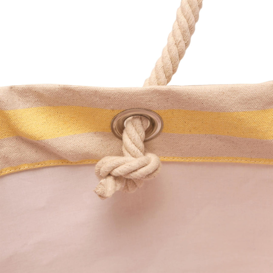 Large Striped Canvas Tote Beach Bag