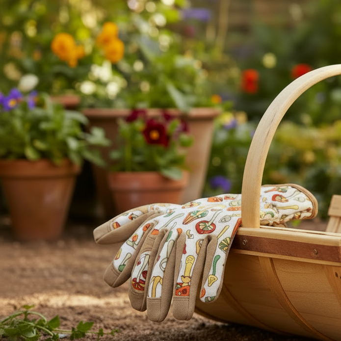 Saje Retro Mushroom Design Women's One Size Gardening Gloves