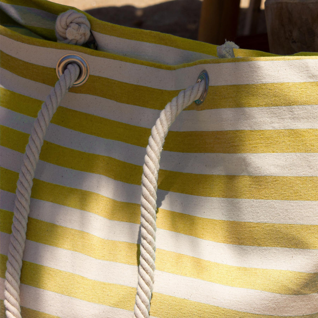 Large Striped Canvas Tote Beach Bag
