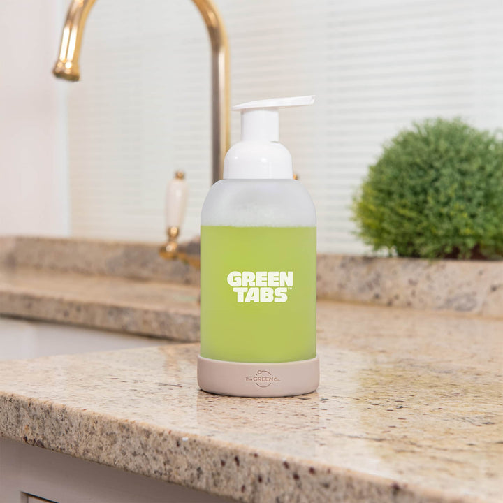 The Green Co GreenTabs™ Rosemary And Eucalyptus Foaming Hand Soap Starter Kit With Dusty Blue Dispenser
