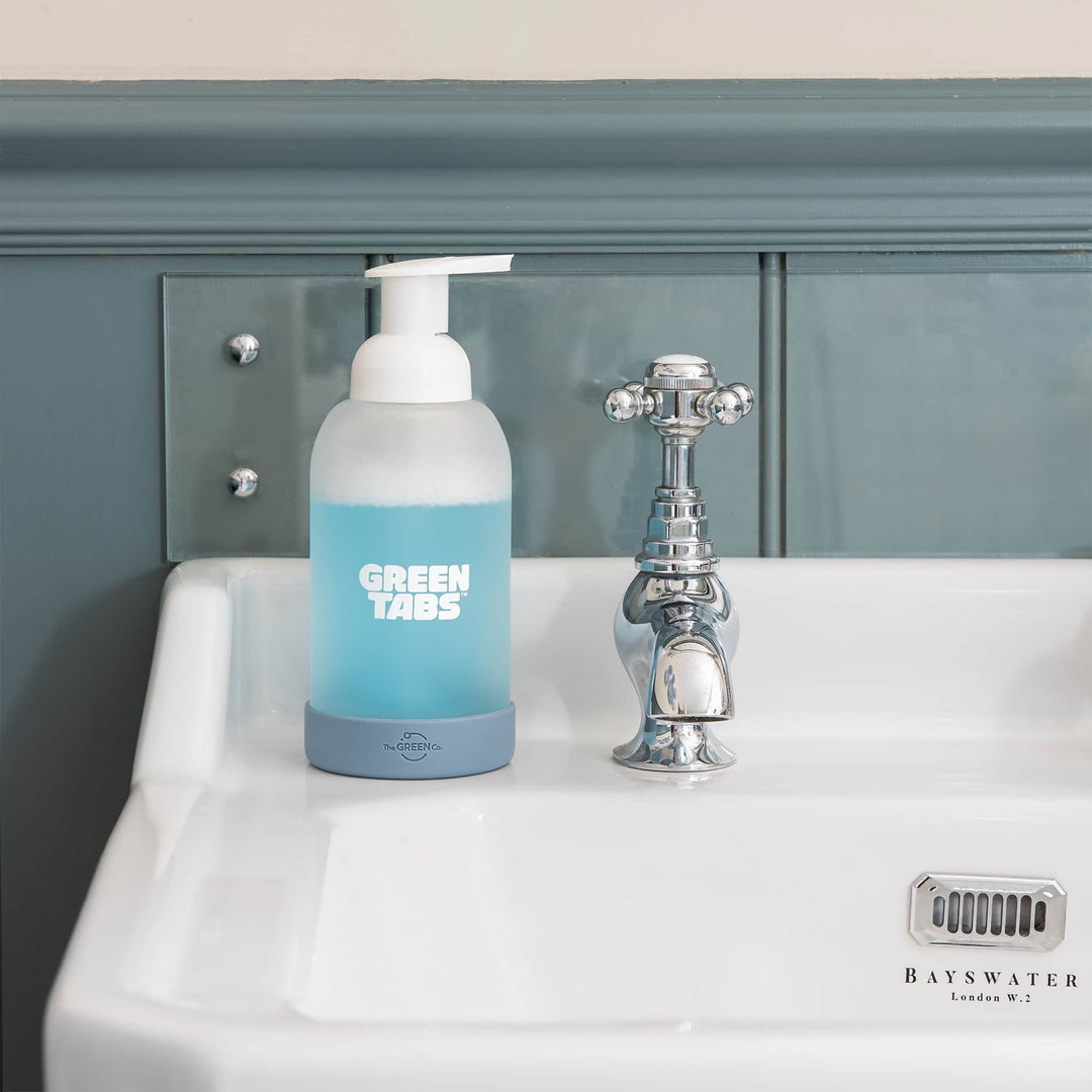 The Green Co GreenTabs™ Citrus And Mint Foaming Hand Soap Starter Kit With Muted Olive Dispenser