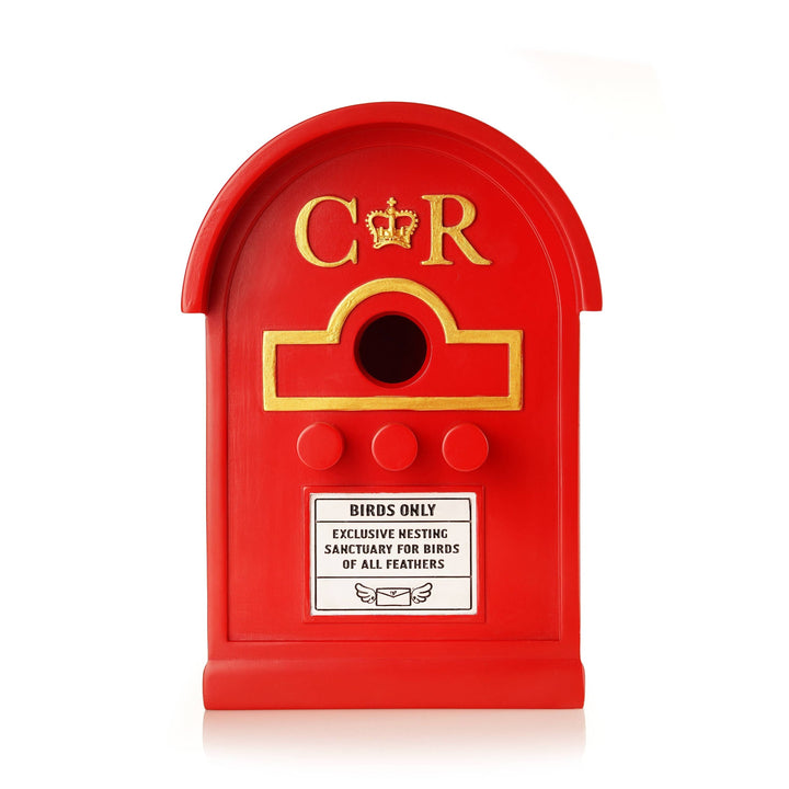 Red Post Box Bird House For Small Garden Birds