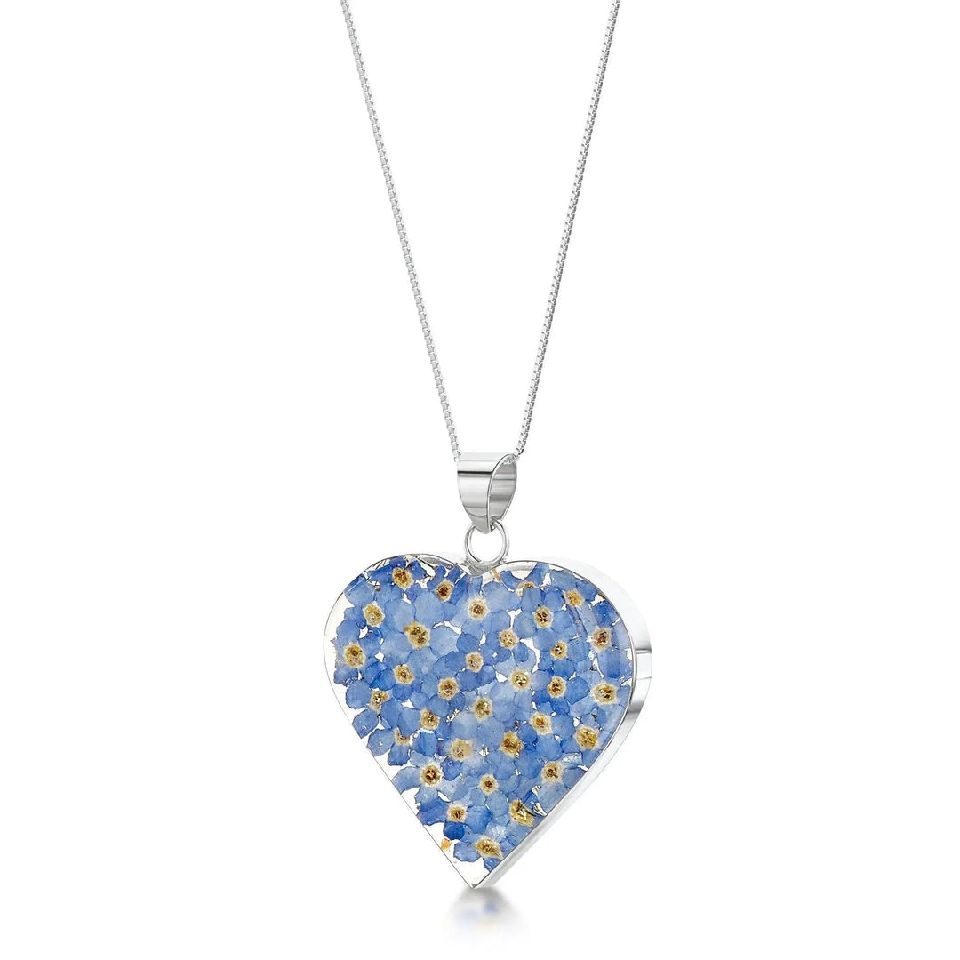 Shrieking Violet® Forget-Me-Not Sterling Silver Heart Necklace