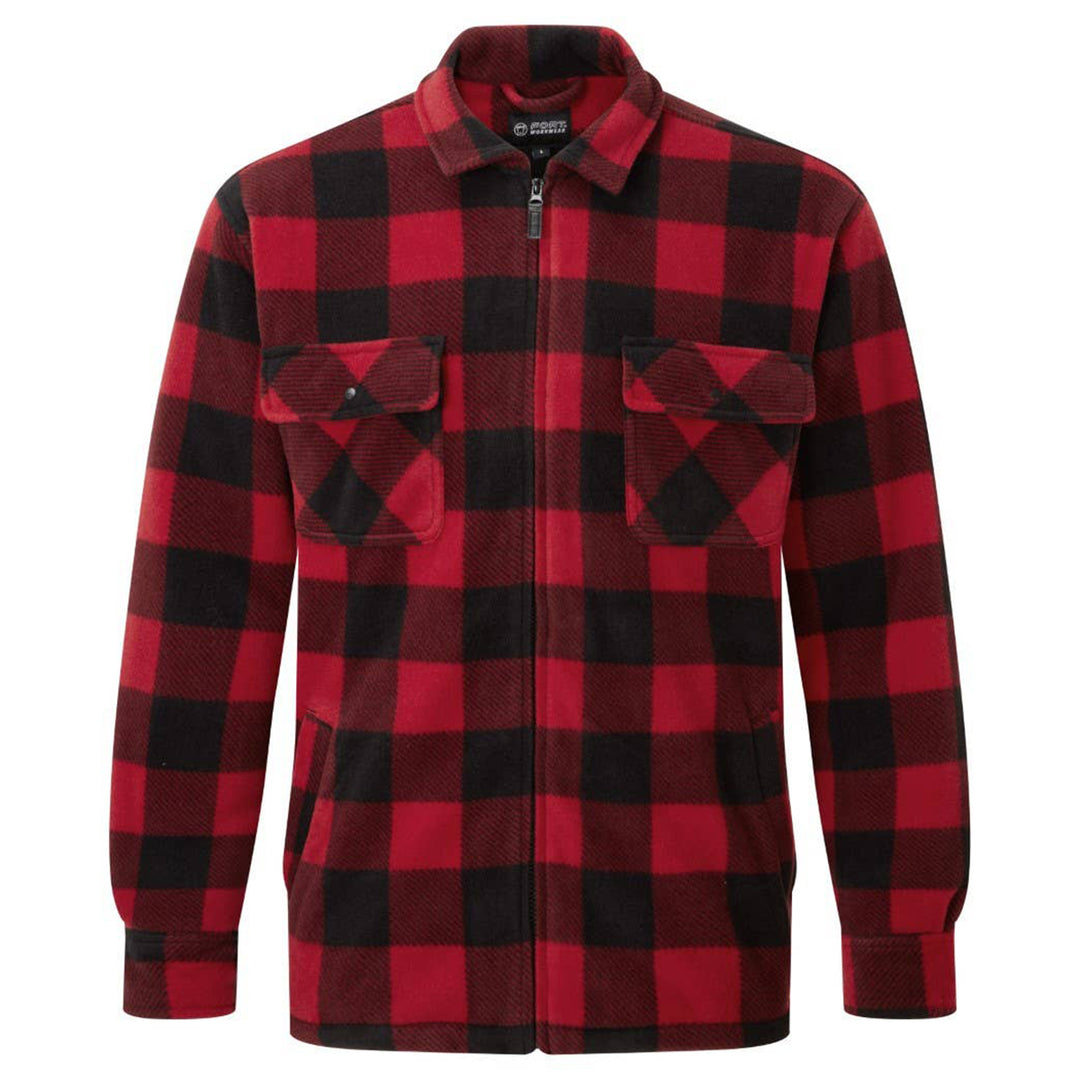 Red and black checkered shirt on a white background