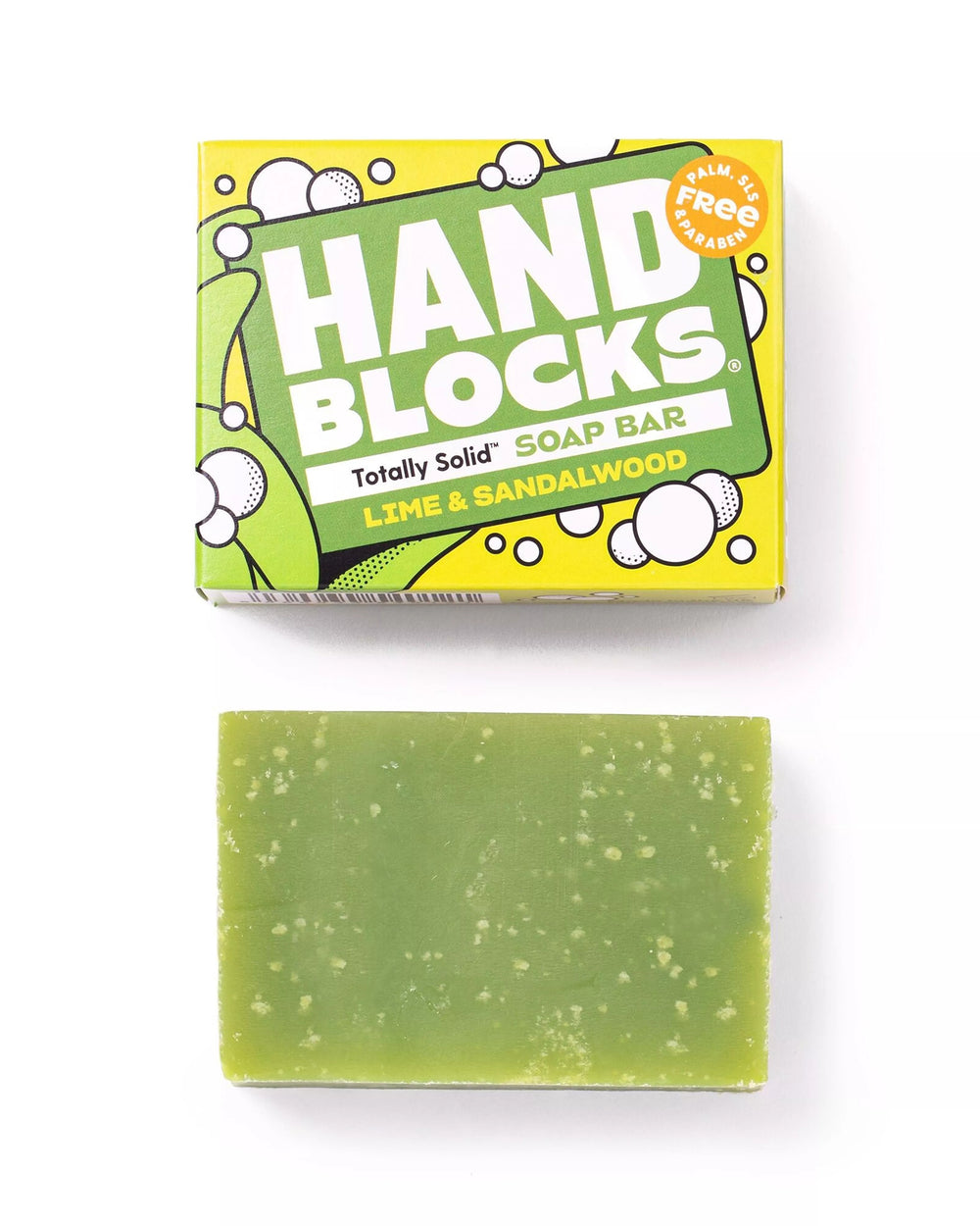 Hand Blocks soap bar with packaging on a white background