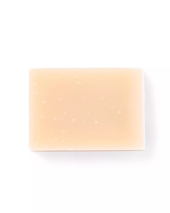 Rectangular bar of soap on a white background