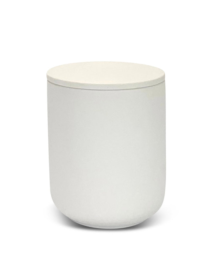 White ceramic cup on a white background