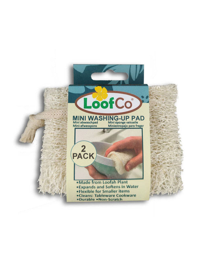 LoofCo mini washing-up pad packaging with two pads on a white background
