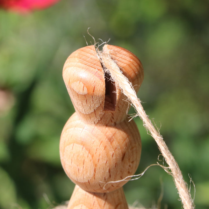 Nutscene Wooden Twine Holder With Cutter And Jute Twine - Natural 130m