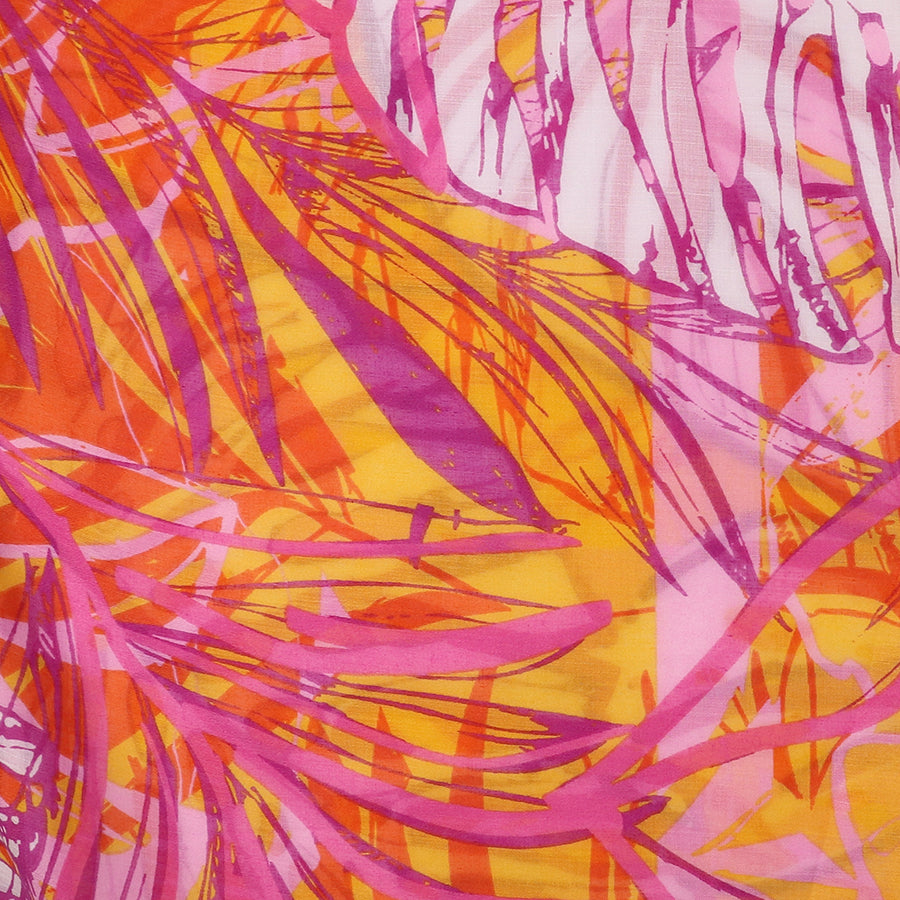 Colorful abstract pattern with pink, orange, and yellow hues.