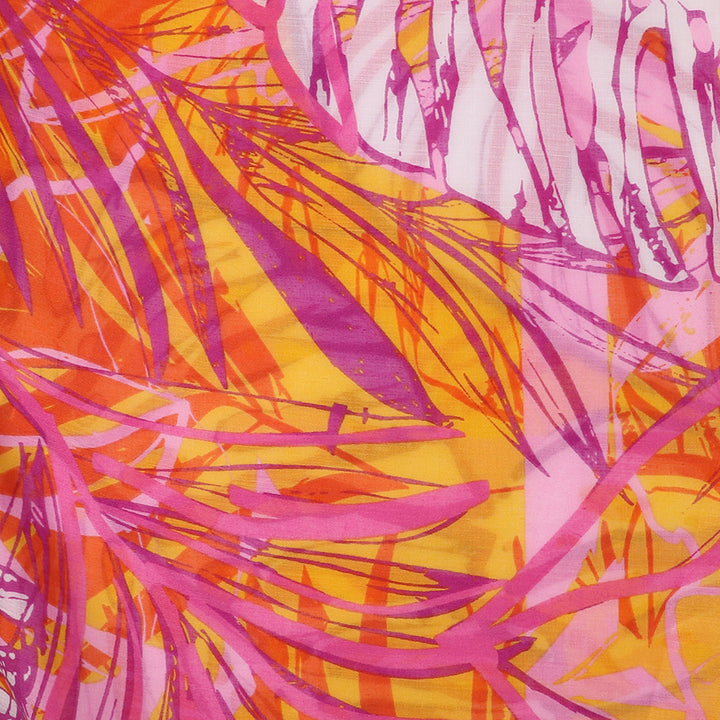 Colorful abstract pattern with pink, orange, and yellow hues.