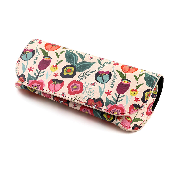 Pom 81880 Pink Floral Recycled Leather Glasses Case