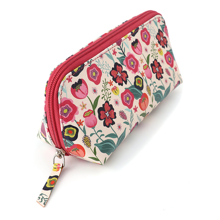 Pom 81882 Pink Floral Recycled Leather Travel Pouch