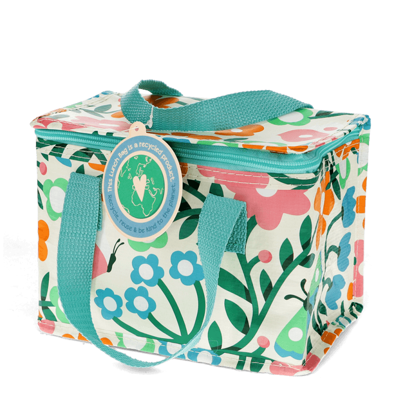 Rex London Esme insulated lunch bag with floral print on a white background