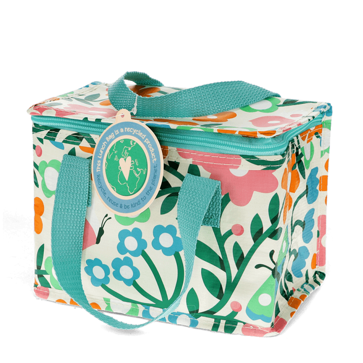 Rex London Esme insulated lunch bag with floral print on a white background