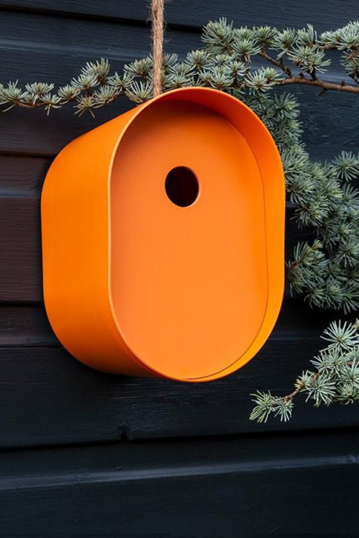 Rex London Orange Oval Bamboo Fibre Birdhouse
