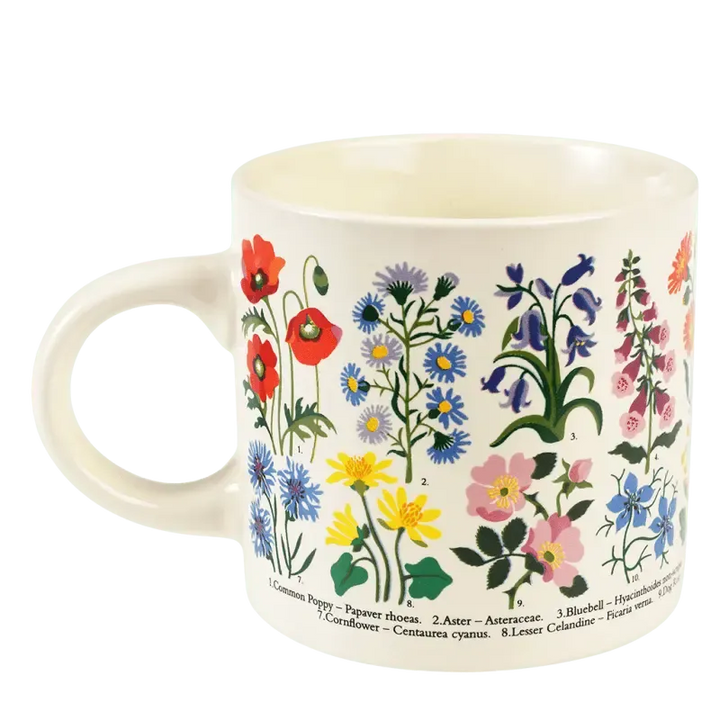 Wild Flowers mug botanical print detail