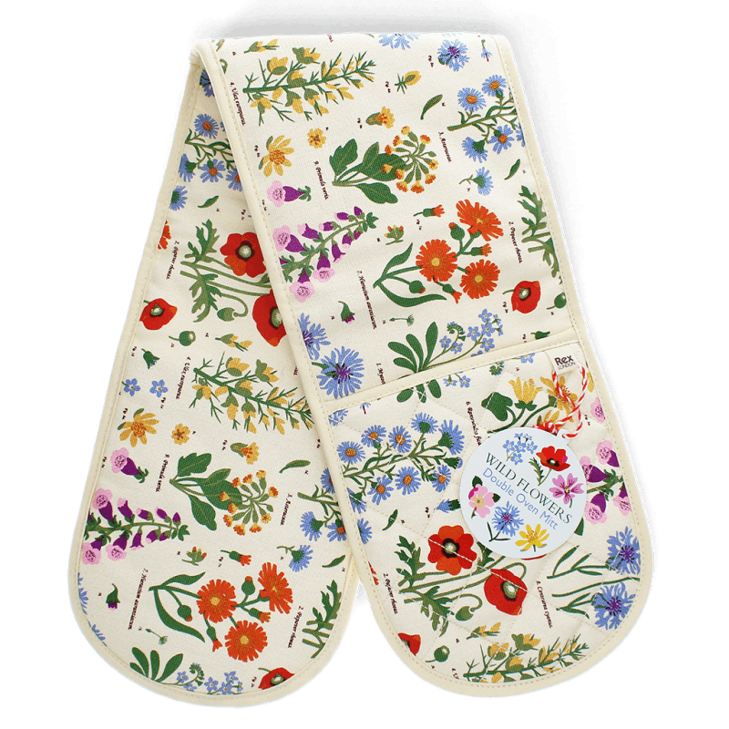 Rex London Wild Flowers double oven glove on a white background