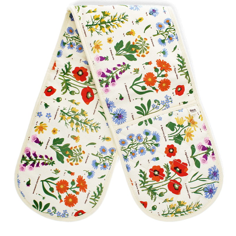 Reverse of the Wild Flowers double oven glove