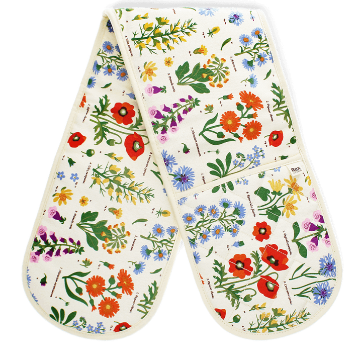 Reverse of the Wild Flowers double oven glove