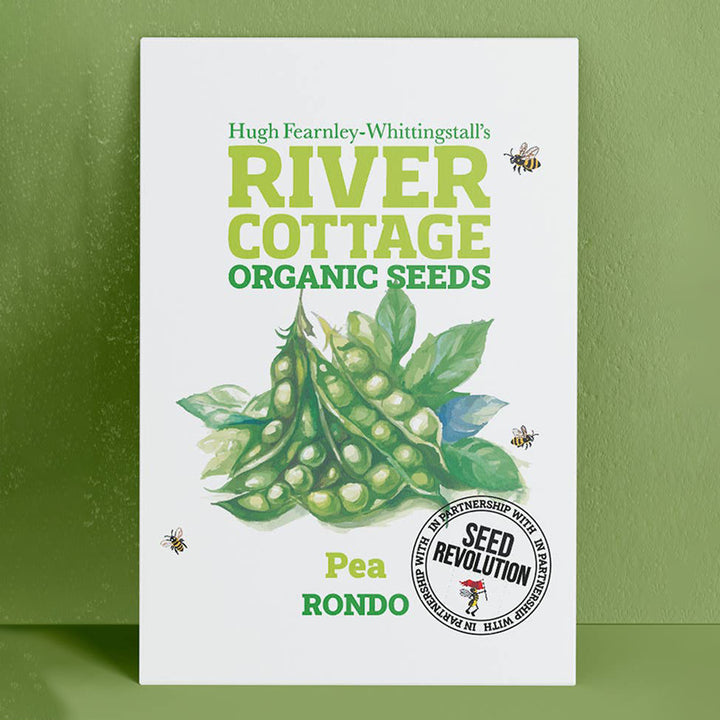 River Cottage Organic Pea Seeds - Rondo seed packet front