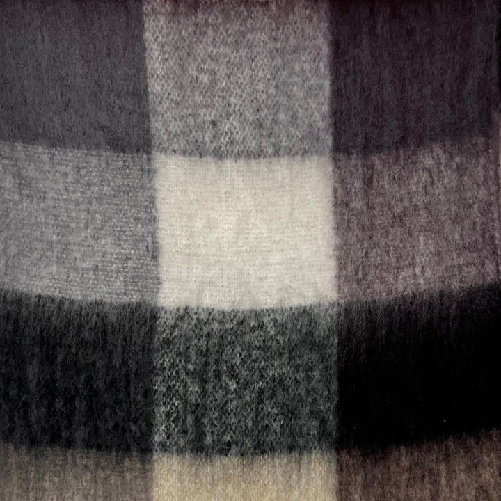 Soft Check Blanket Style Tassel Scarf Coffee