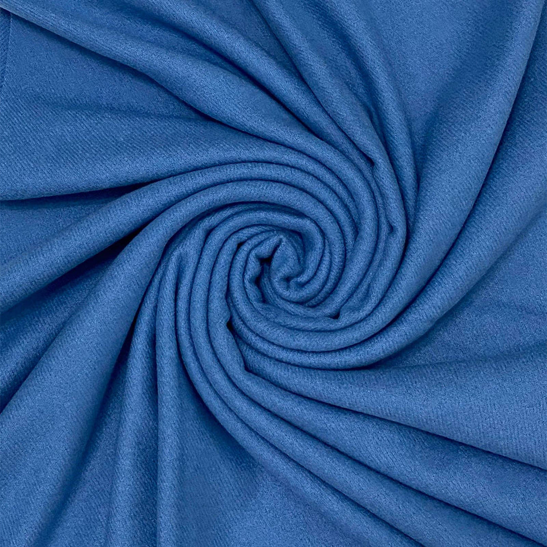 Soft Wool Blend Denim Blue Tassel Edge Pashmina Wrap