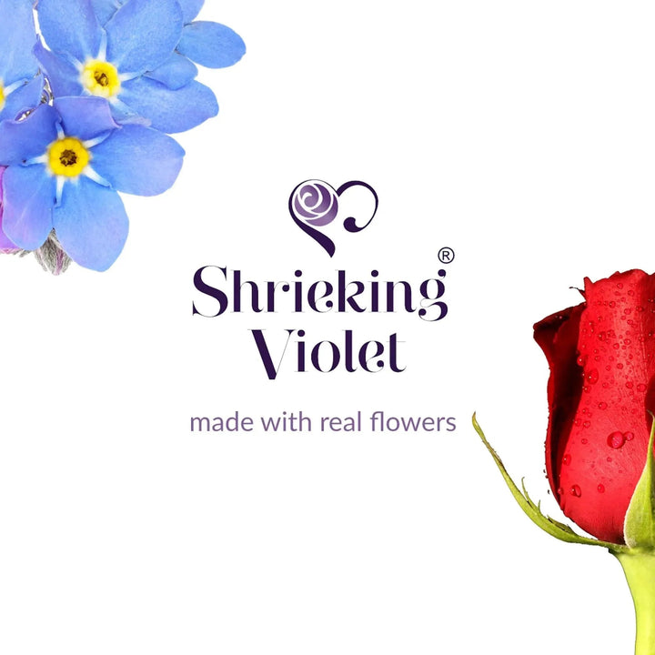 Shrieking Violet® Heart Shaped Miniature Flowers Sterling Silver Earrings