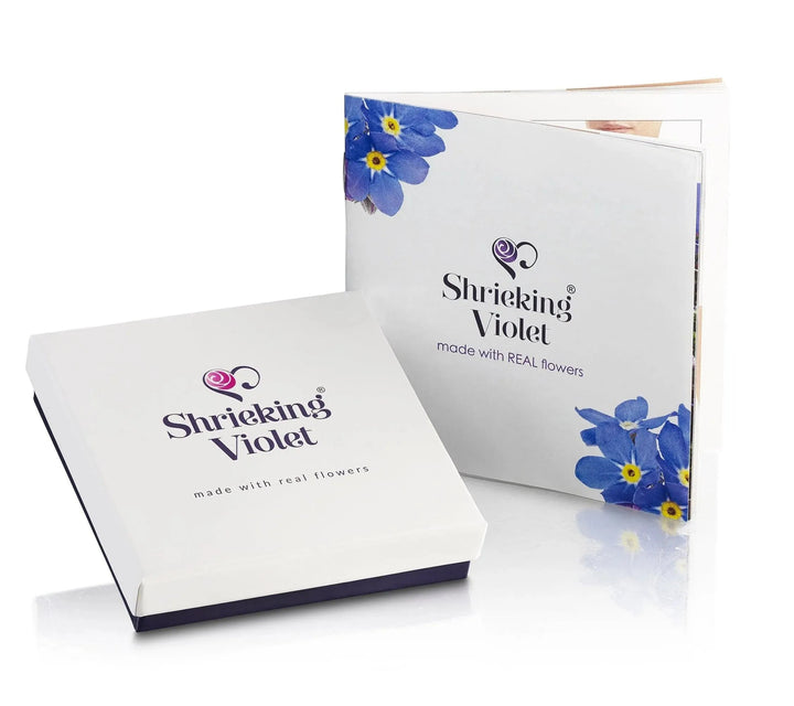 Shrieking Violet® Heart Shaped Miniature Flowers Sterling Silver Earrings