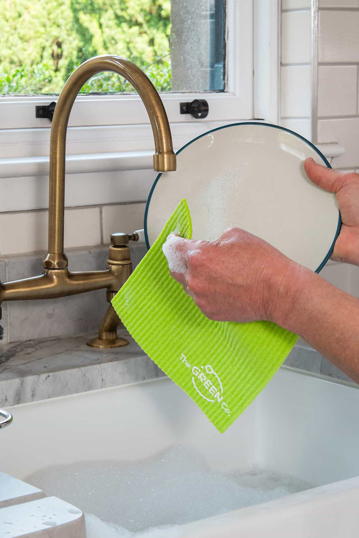 The Green Co Super Absorbent Plastic Free Cellulose Dish Cloths - Pack of 4 Colours