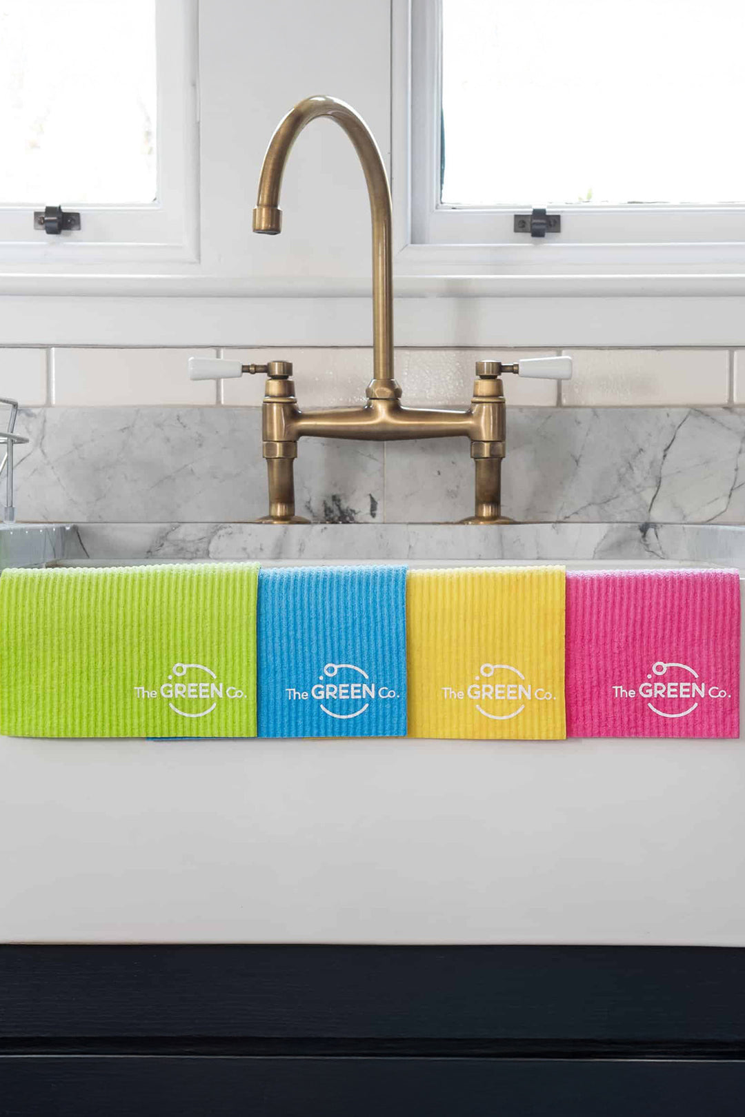 The Green Co Super Absorbent Plastic Free Cellulose Dish Cloths - Pack of 4 Colours