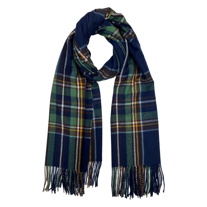 Tartan Winter Tassel Scarf Navy