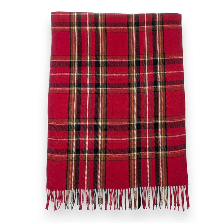 Tartan Winter Tassel Scarf Red