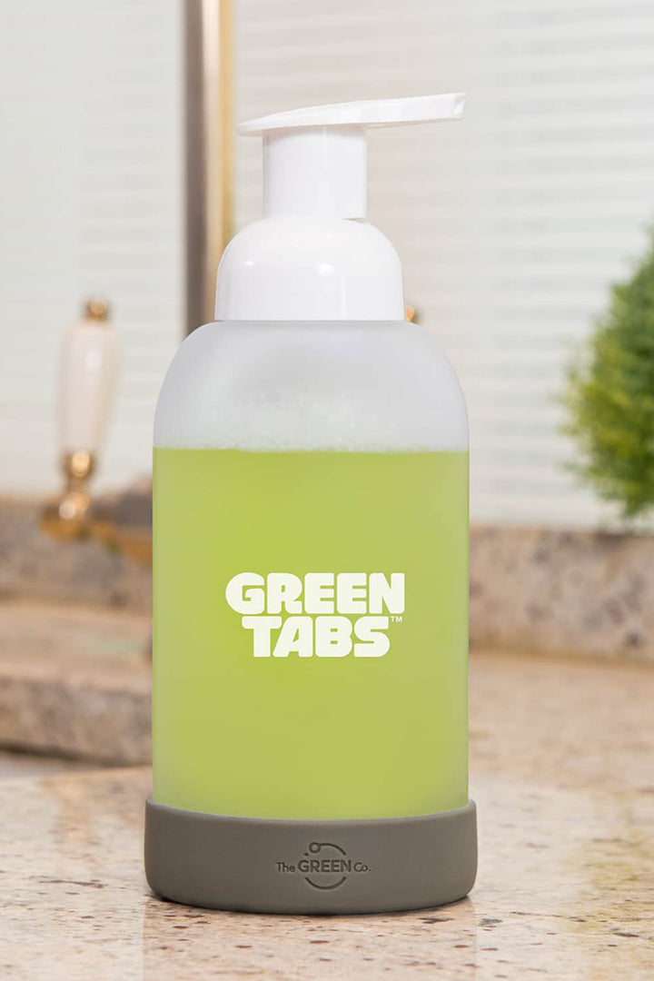 The Green Co GreenTabs™ Citrus And Mint Foaming Hand Soap Starter Kit With Muted Olive Dispenser