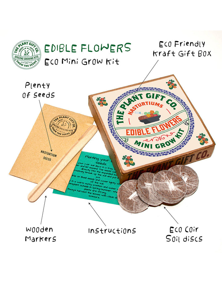 The Plant Gift Company Grow Your Own Edible Flowers Eco Mini Grow Kit