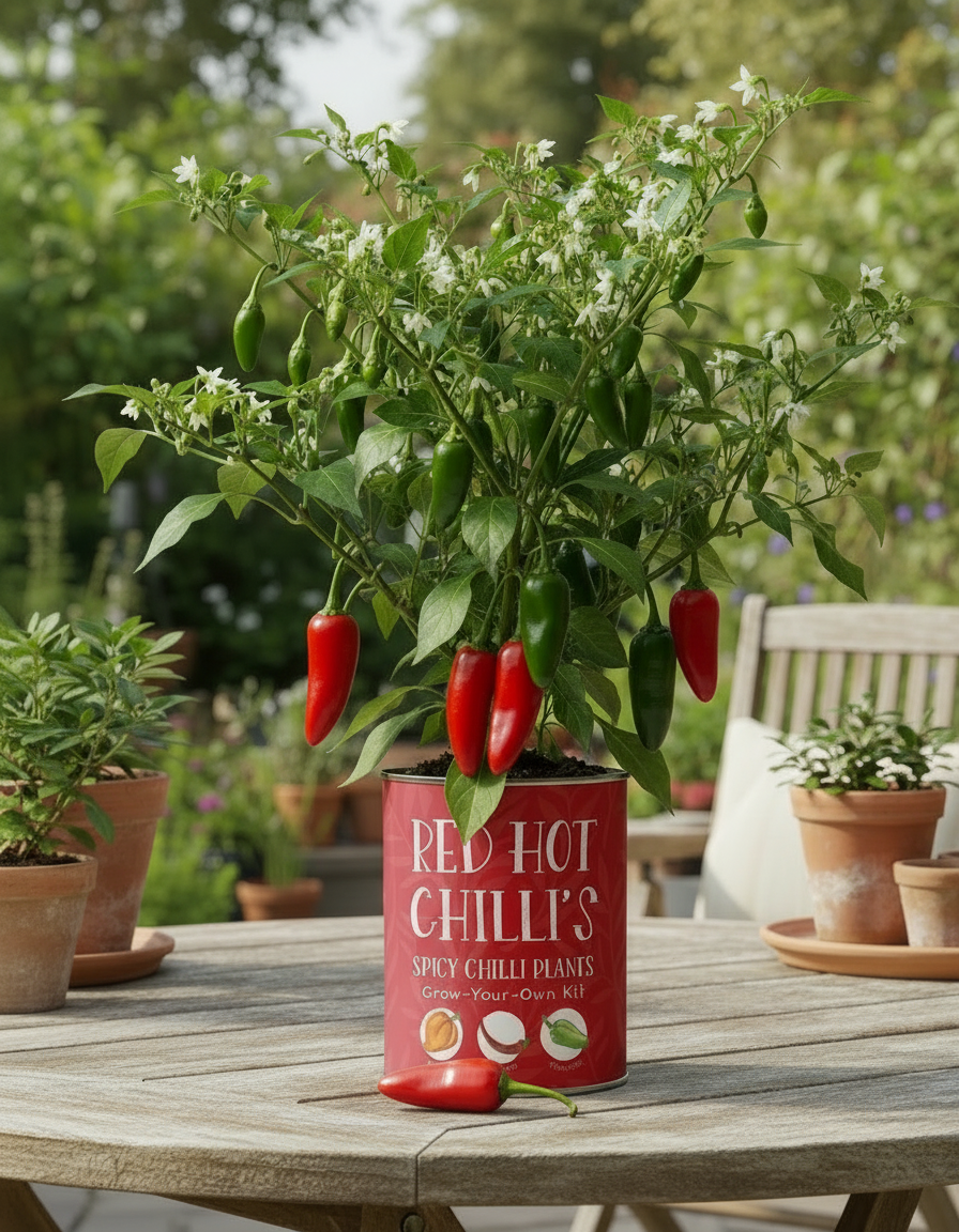 The Plant Gift Company Grow Your Own Red Hot Chilli Plants Eco Gardening Kit