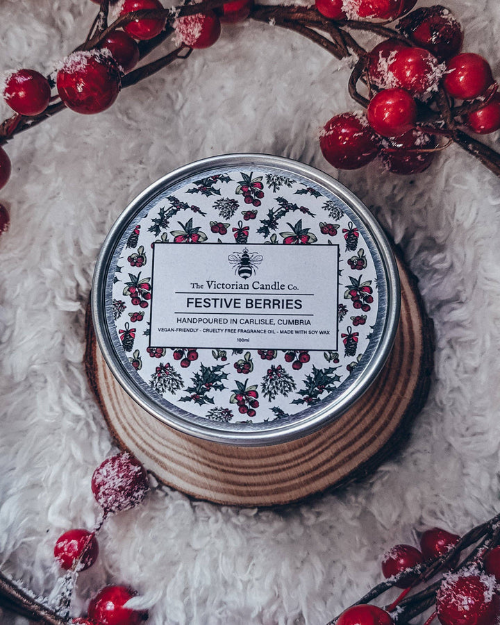 The Victorian Candle Co. Festive Berries Scented Candle Tin 100ml