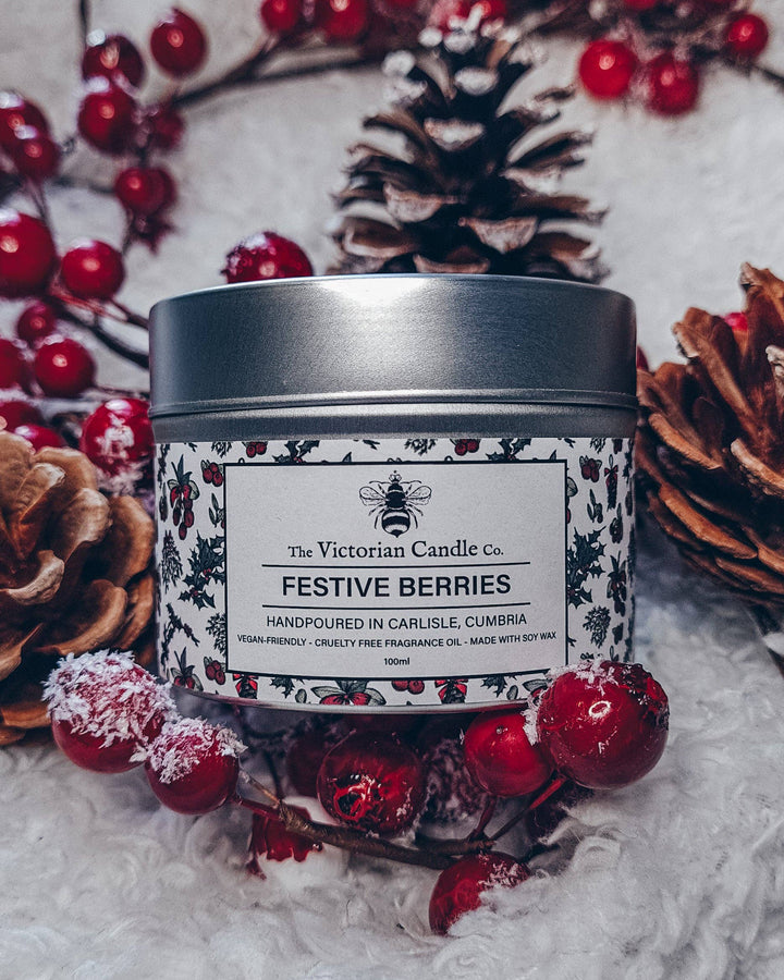 The Victorian Candle Co. Festive Berries Scented Candle Tin 100ml