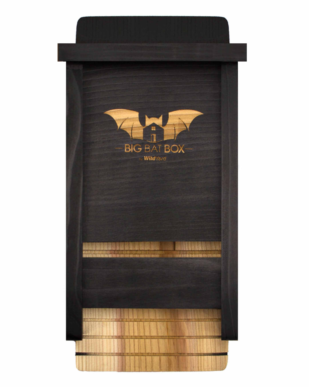 Wooden bat house with 'Big Bat Box' logo on a white background