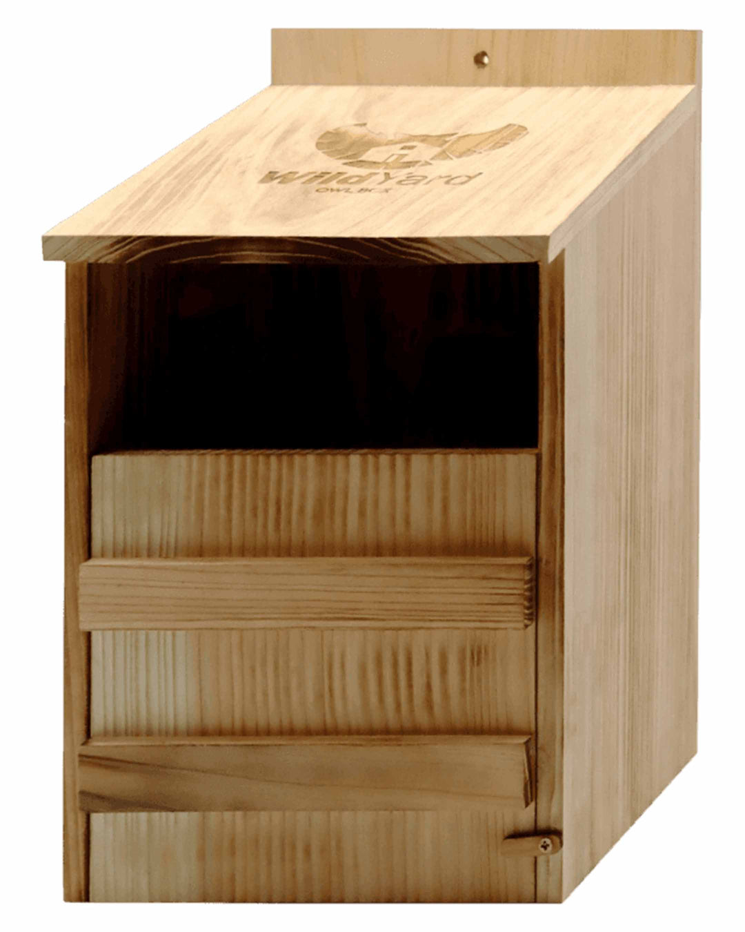 Wooden bird feeder with 'Yellow Springs' branding on a white background