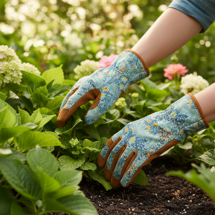 William Morris Design Pale Blue Larkspur One Size Women's Gardening Gloves