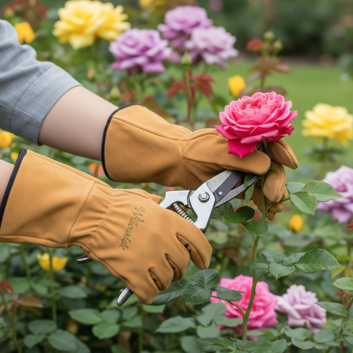 Willowdale Ladies Rose Growers Gauntlet Gloves Beige No20W