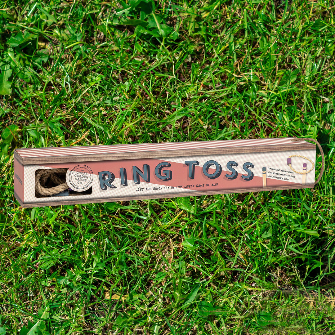Ring toss game set on grass
