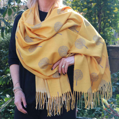 Zelly Mulberry Pashmina Gold Fringe1012713 - Norman & Vera Garden Emporium