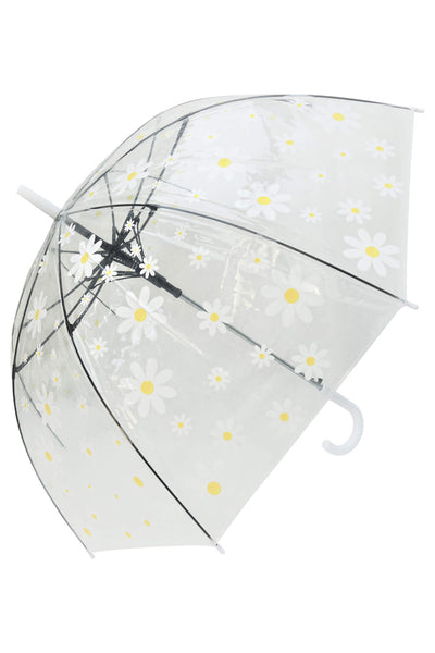 Blooms Of London Daisy Print Transparent Umbrella - Norman & Vera Garden Emporium