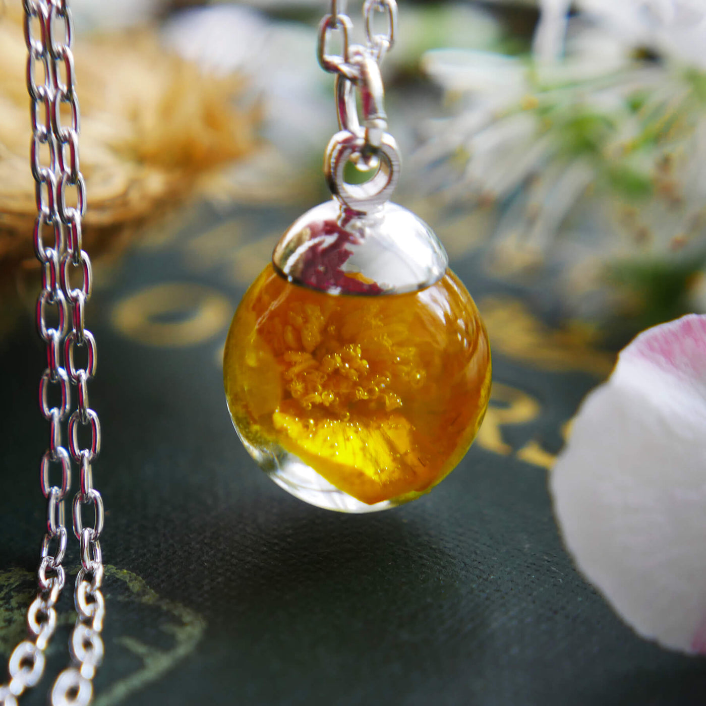 Botanic Isles Buttercup Sterling Silver Small Sphere Necklace - Norman & Vera Garden Emproium